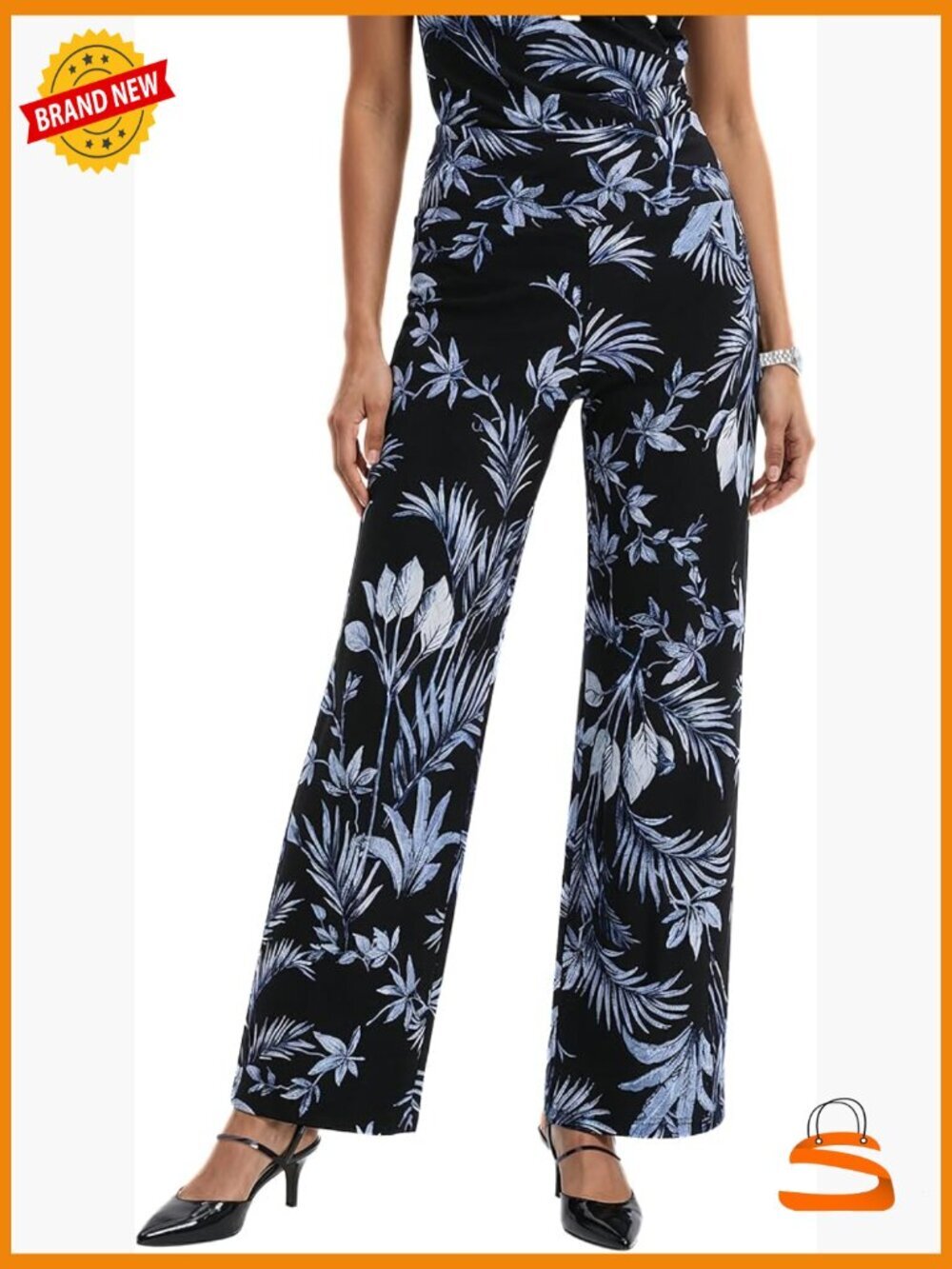 Petite High Rise Pull On Wide Palazzo Pants - Floral